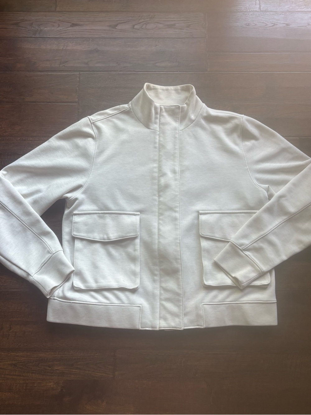 CALIA Journey Cargo Zip Pocket Jacket Cream White Size Medium Women’s